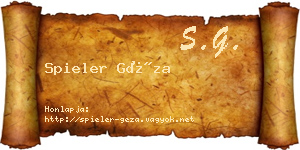 Spieler Géza névjegykártya
